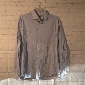 Michael Kors striped button down shirt- slim fit travel stretch size large